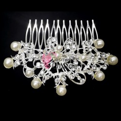 Accesoriu modern pentru decor par CA014OO Argintiu cu cristale si perle